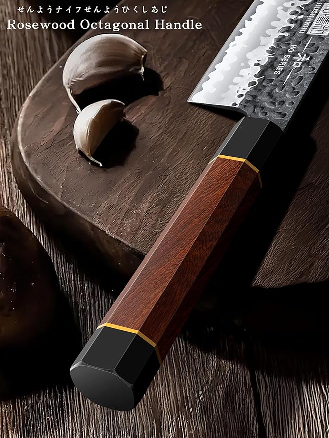 HOSHANHO 5 Pieces Knife Set, Japanese High Carbon Steel Kitchen Knife Sets, Professional Ultra Sharp Chef Knives Set with Ergonomic Rosewood Handle