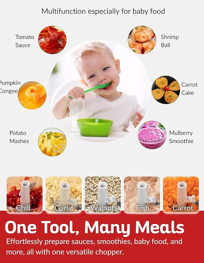 Manual Pull Mini Chopper 400ml – Handheld Vegetable Chopper for Onion, Garlic, Nuts, Herbs & Salad Prep – Compact Food Processor with Sharp Stainless Steel Blades, BPA-Free & Easy to Clean