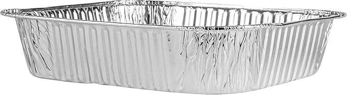 PLASTICPRO Disposable 8'' X 8'' X 2'' Inch Square Aluminum Tin Foil Baking Pans Bakeware - Cookware Perfect for Baking Cakes, Breads, Brownies, Bread, Meatloaf, Lasagna, Pack of 50