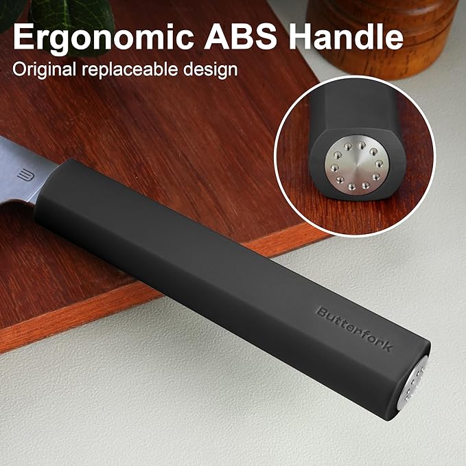 6 Inch Nakiri Knife, AR-RPM9 Steel & Replaceable Handle, Multipurpose Meat Cleaver Vegetable Chef Knife with Oak Sheath, Gift for Home Chefs