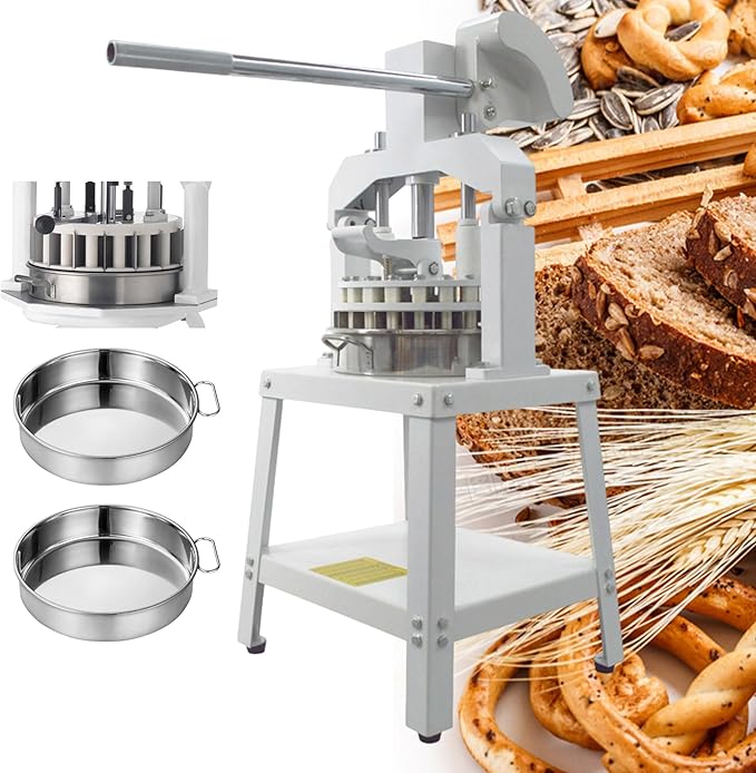 INTSUPERMAI Dough Divider Rounder Machine 30Pcs Manual Hydraulic Dough Divider Pizza Bread Bakery Dough Cutting Machine