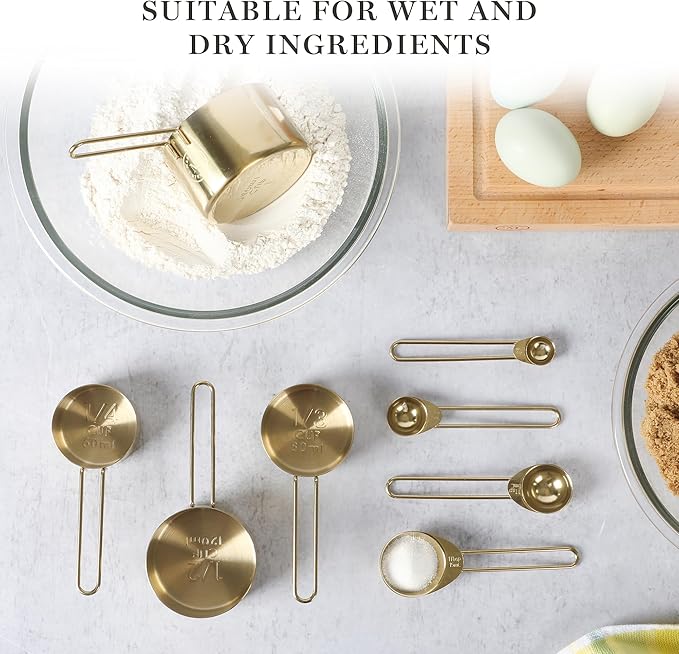 Martha Stewart Richburn 4 Pack Gold Stainless Steel Measuring Cup Set