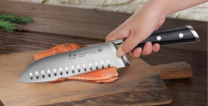 Cangshan TS Series 1021431 Swedish 14C28N Steel Forged DENALI Magnetic Knife Block Set, Maple