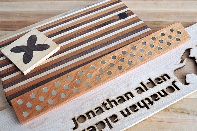 Magnetic Wooden Knife Bar Holder Strip, Cherry or Walnut, 12, 16, 20, or 24 Inch (20 Inch, Cherry)
