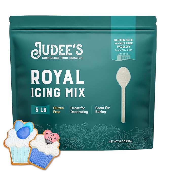 Judee's Gluten Free Royal Icing Mix - Just Add Water Meringue Powder for Royal Icing - Frosting Blend for Cookie Decorating - Bulk Mix for Cake Decorating Kit - 5 lb, Pack of 1