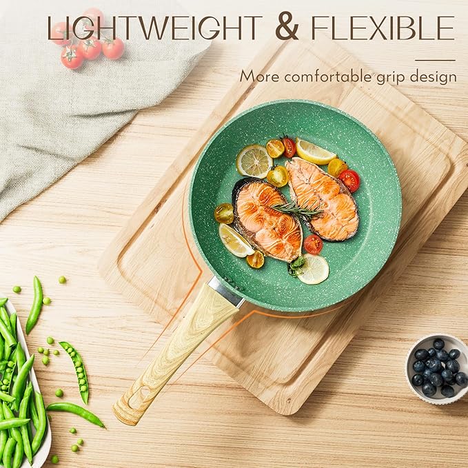 Innerwell Nonstick 9.5 Inch Skillet, Aluminum, Non-Toxic, PTFE & PFOA Free, Suitable for All Stovetops, Easy to Clean, Multipurpose