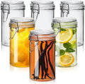 ComSaf Glass Jars with Airtight Lid Set of 6，Mason Jars 17 oz with Lids, Pint Jar, Canning Jar, Airtight Canister with Seal Wire Clip Fastening for Vanilla, Pickle, Cookie, Honey