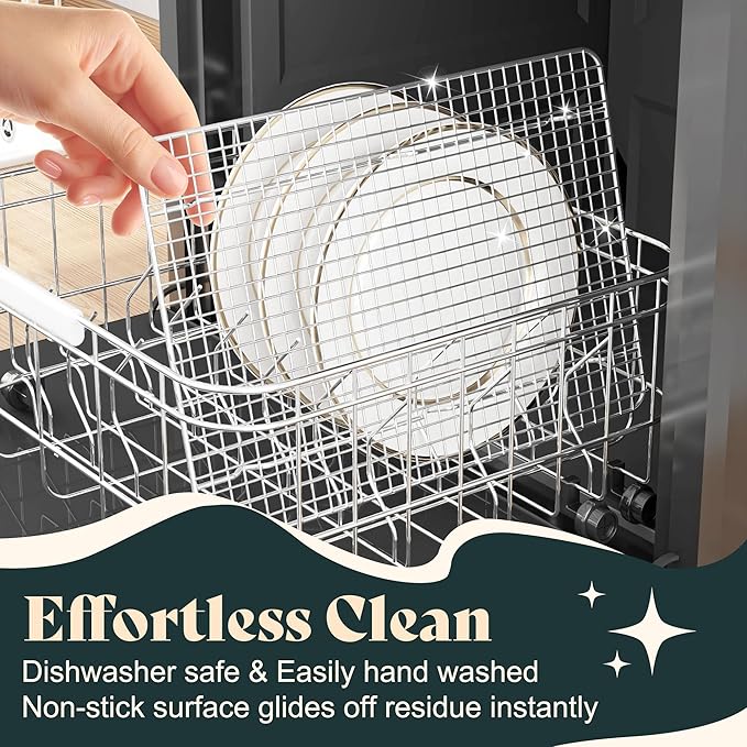 Cooling Racks for Cooking and Baking - 10"x14.75" Oven Safe Premium Stainless Steel Heavy Duty Baking Rack Tight-Wire, Fits Jelly Roll Pan Rack for Roasting & Grilling & Cooking - Set of 2