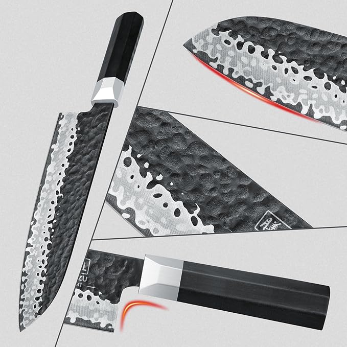 SHAN ZU Customize Chef Knife 7 Inch, High Carbon Steel 10Cr15Mov Professional Knife, Sharp Cooking Knife with G10 Handle Dishwasher Safe, Mothers Fathers Bithday Day Gifts for Women Mom Men Dad