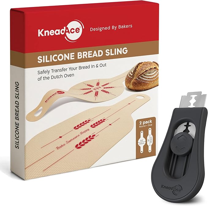 KneadAce Bread Lame & Bread Slings Set Of Oval & Round