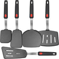 Mixed 5 Piece Silicone Spatula Set, 600F Heat-Resistant No-Melt Rubber Spatula Handle and Blade - Kitchen Cooking Utensils for Nonstick Cookware, Spatula Turner for Egg,Pancake,Burger- Dishwasher Safe