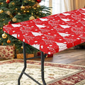 homing Rectangle Table Cloth Cover, Waterproof Polyester Elastic Fitted Tablecloth, Fits for 8 Foot Folding Tables, Washable Table Protector for Christmas, Holiday, Party (Christmas Tree, 30" x 96")