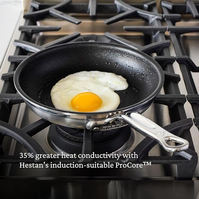 Hestan ProBond Forged TITUM - Professional Clad Stainless Steel, Nonstick, Frying Pan, (8.5-Inch), Induction Compatible, Made without PFOAs