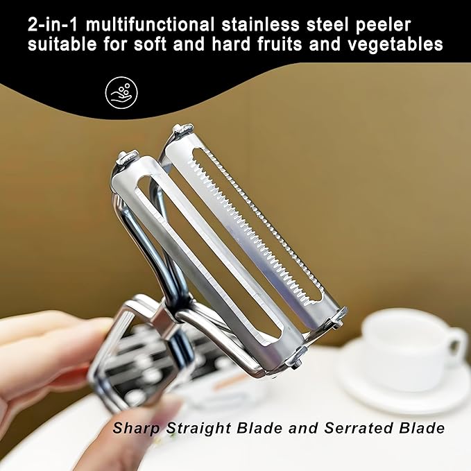 Best Vegetable Carrot Potato Peelers for Kitchen, Just Like Mom's old steel Fruits Peeler (Double Blade)
