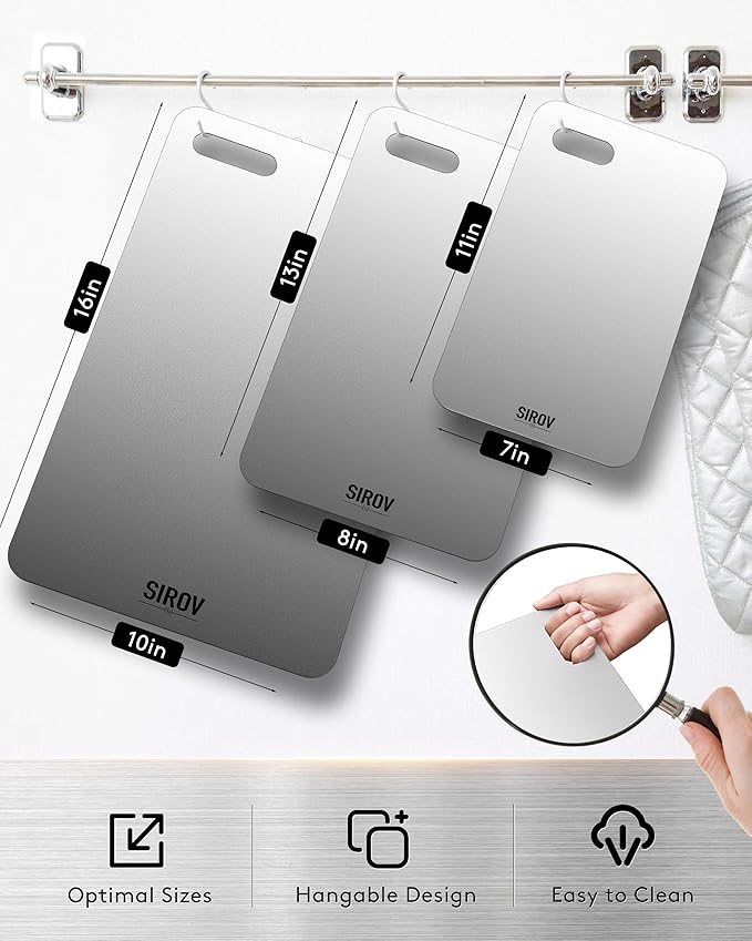 Titanium Cutting Board,100% Pure Titanium Kitchen Cutting Board, Non-Toxic & Dishwasher Safe, Durable and Hygienic for Meat, Fruit & Vegetables (16L*10W)