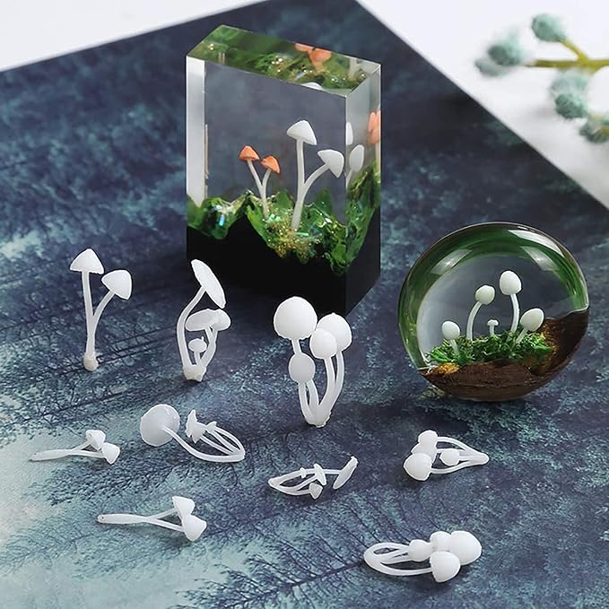 Woohome 14 PCS 3D Jewelry Making Supplies Resin Mould Filler, Mini Swan Mushroom Resin Casting Moulds Fillers, 3D Resin Filler Art Craft Supplies Epoxy Moulds for Art Resin Crafts DIY