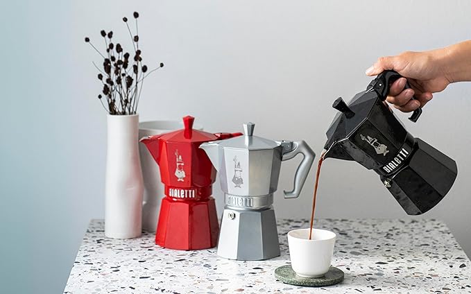 Bialetti Mocha Exclusive Black 6 Cup Open Fire (Coffee Maker, Espresso Maker, Makinetta)