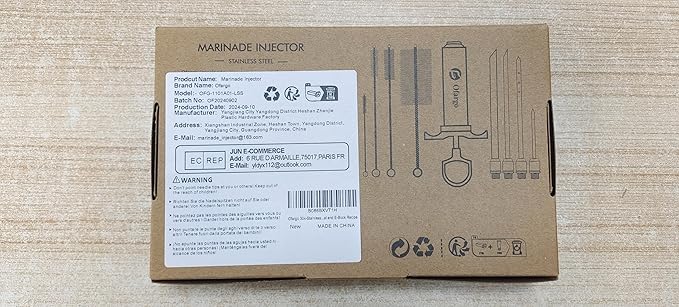 Ofargo Stainless Steel Meat Injector Syringe Kit with 4 Marinade Needles for BBQ Grill Smoker, Gifts for Men Dad Husband in Thanksgiving Christmas Day, 2-oz Large Capacity, Both Paper User Manual and E-Book Recipe