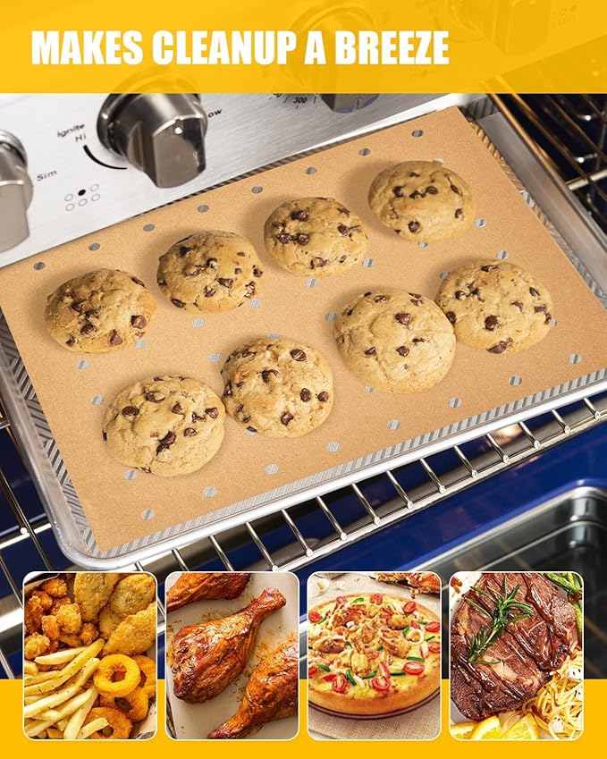 154PCs Paper Liners Compatible with Emeril Lagasse 26QT Extra Large Air Fryer Toaster Oven Accessories,100PCs Unbleached Parchment Paper,50PCs Disposable Liners with Holes, 4PCs Reusable Baking Mats