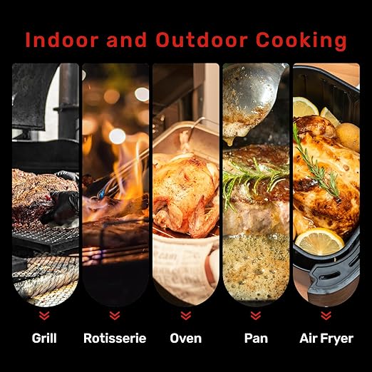 WiFi Meat Thermometer | Long-Range Wireless Probe for Oven, Grill, Air Fryer, BBQ | Smart APP | Dual Sensors | IP67 Waterproof