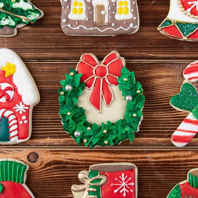 Flycalf Christmas Cookie Cutters Skate Shoes Shapes with Plunger Stamps Holiday PLA Baking Accessories Cutter Molds Gifts Decorative Party 3.5" Kitchen Cake Supplies