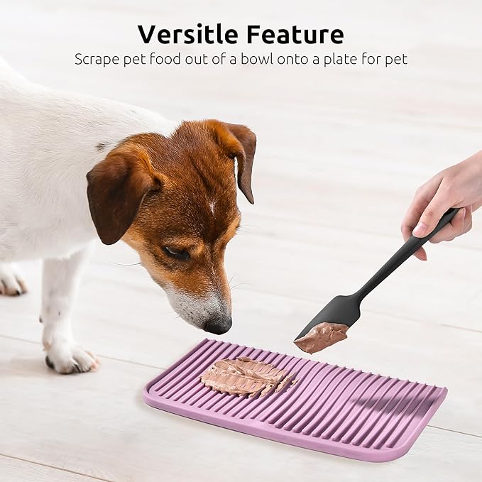 U-Taste Small Mini Silicone Spatula: 9×2inch 600ºF Heat-Resistant Food-Grade Jar Scraper for Kitchen Use, Non-Stick Seamless Flexible Baking Utensil for Mixing, Scraping Jam in Bowl or Cup (Black)