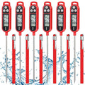 6 Pcs Meat Thermometer Food Thermometer with Probe Water Liquid Instant Read Digital Thermometer Cooking Thermometer Supplies BBQ Kitchen Thermometer for Cooking Milk Yogurt (Red)