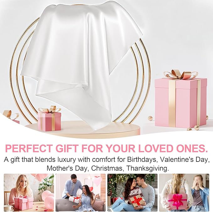 Mulberry Silk Pillow Cases 2 Pack Standard Size 20x26 Inches with Hidden Zipper, Ultra Smooth and Soft Breathable Cooling Silk Satin Pillowcase Set of 2, Better for Hair and Skin, Gifts for Women Men
