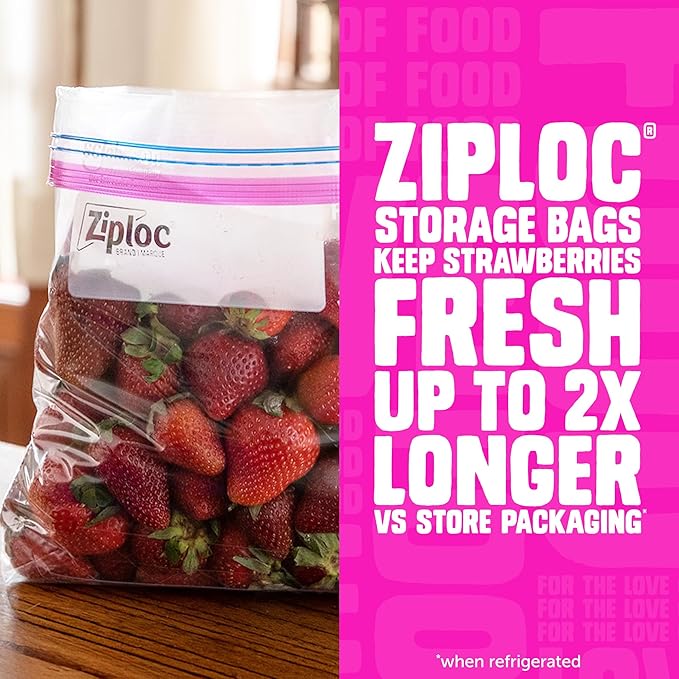 Ziploc Gallon Food Storage Bags, 140ct Total, Stand-Up Bottom, Easy to Fill, 30 Count (Pack of 4) (Packaging May Vary)