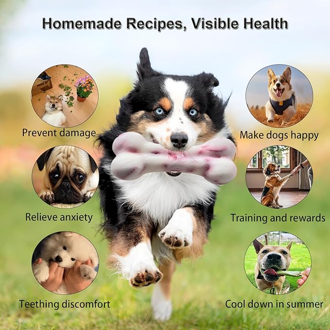 7.5IN Big Bone Dog Cat Treat Mold 1 Pack, DIY Flavors for Puppy. Food Safe Silicone for Oven. Large Ice Cube Mold for Pet Chew, Cooling. Pets Birthday Cake Baking. Fun Gift for Dog Lover