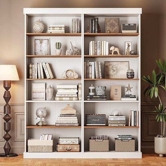 70.8" Tall Farmhouse Kitchen Pantry Cabinet, Modular Storage Cabinet with 6-Tier Adjustable Shelves, White, Wooden Hutch for Living Room, Kitchen