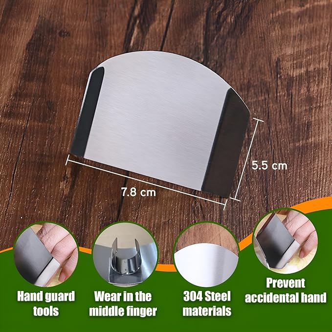 stainless steel onion slice holder onion slicer and chopper,finger guards for cutting food,finger protector for cutting food 2025 Premium Onion Slicer with finger holder & bread knife