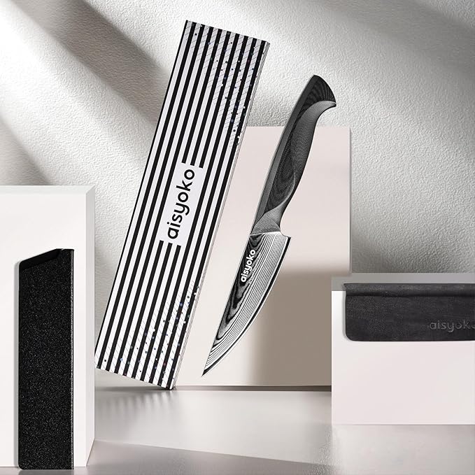 4.5 Inch Paring Knife, Damascus Steel Chef Knife with Ergonomic G10 Handle, VG10 High Carbon Steel, Professional Kitchen Knife for Fruit Vegetable Carving, Ultra Sharp Blades