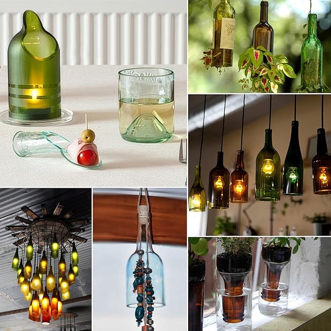 Wine Bottle Cutter,Glass Bottle Cutter kit,Glass Bottle Cutter Set Glass Bottle Cutter for All Shapes, Bottle Cutter Glass Cutter kit Round and Square, Wine Bottle Cutter Tools, Bottle DIY Craft Kit