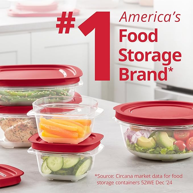Rubbermaid EasyStore Containers, 44-Piece Set, Food Storage Containers, Food Storage Containers with Lids