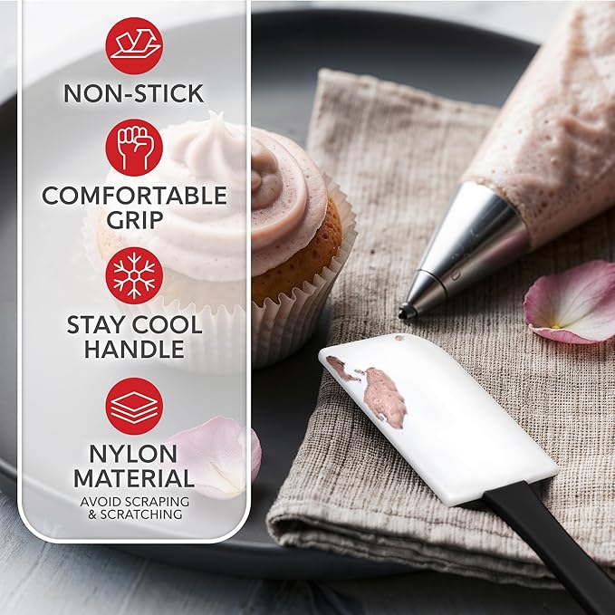 Silicone Spatula Set, 17 Piece Baking Utensils, Nylon and Stainless Steel, Non Stick and Heat Resistant Bakeware set New Baker's Gadget Tools Collection