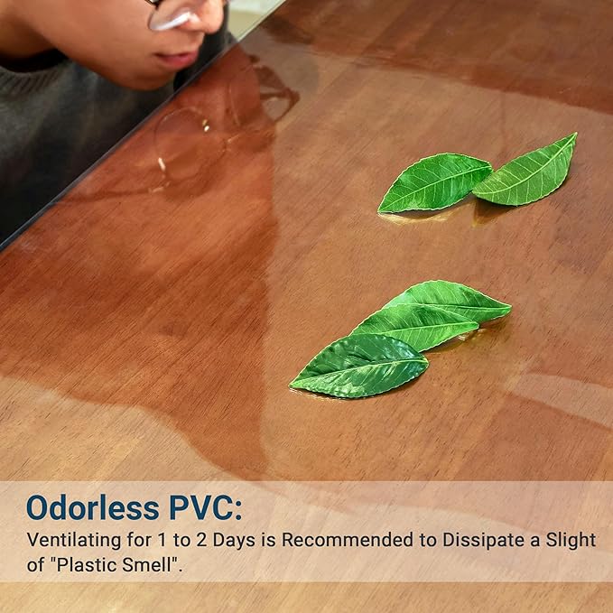 Clear Table Cover Protector Rectangle 42 x 72 Inch, 2.0mm Transparent Plastic Table Protector Waterproof, Anti-Scratch Clear Desk Mat for Office Desktop Dresser Dining Table, FDA Compliant