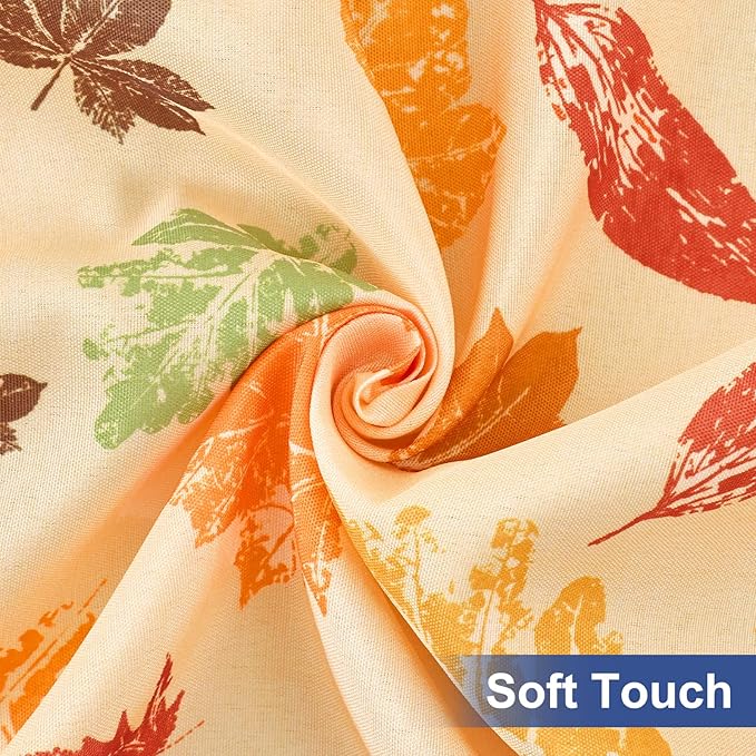 homing Rectangle Table Cloth Cover, Waterproof Polyester Elastic Fitted Tablecloth, Fits for 6 Foot Folding Tables, Washable Table Protector for Fall, Thanksgiving (Colored Leaves, 30" x 72")