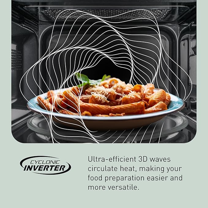 Panasonic NN-SN76LS 1.6 cu.ft Cyclonic Inverter Countertop Microwave Oven 1250Watt Power with Genius Sensor Cooking, 19.44"D x 21.88"W x 11.94"H, Stainless Steel