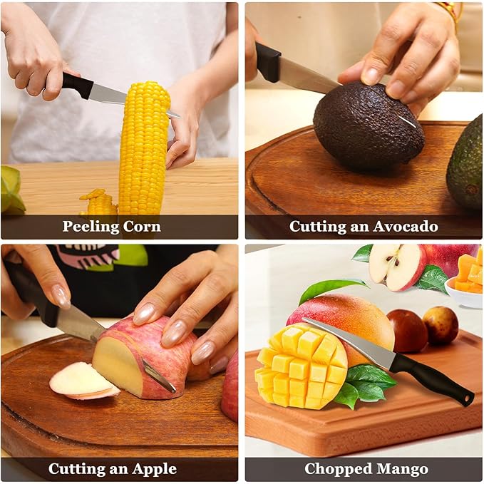 2PCS Professional Stainless steel Paring Knives, Kitchen Knives for Peeling Vegetables and Fruits, Chef knife with Ergonomic Handle
