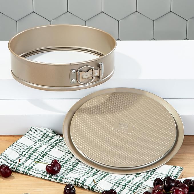 Berghoff Balance Nonstick Springform Cake Pan 11" x 11" x 2.25", Removable Bottom, Lightweight Carbon Steel, Ferno-Green, Non-toxic Coating Bakeware, Leakproof, Oven Safe Up To 450°F