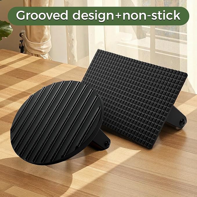 Cast Iron Smash Burger Press (2PCS),Grill Bacon Meat Press Tool,Perfect for Blackstone, Camp Chef, Weber Grills & Indoor Griddles – BBQ & Cookout Must-Have (Round & Rectangle -Grooved)