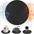 Round Fire Pit Mats for Under Fire Pit Compatible with Solo Stove Bonfire, Accessories Compatible with Solo Stove, 3-Layer Fireproof Esay to Clean Grill Mat Deck Protector, 47in