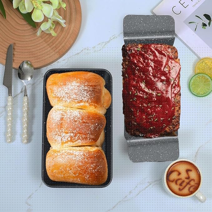 9x5 Meatloaf Pan with Drain Tray, Heavy-Gauge Carbon Steel Nonstick Loaf Pan for Baking Bread, Oven-Safe Healthy Baking Pan for Meatloaf, Banana Bread, Sandwich Bread