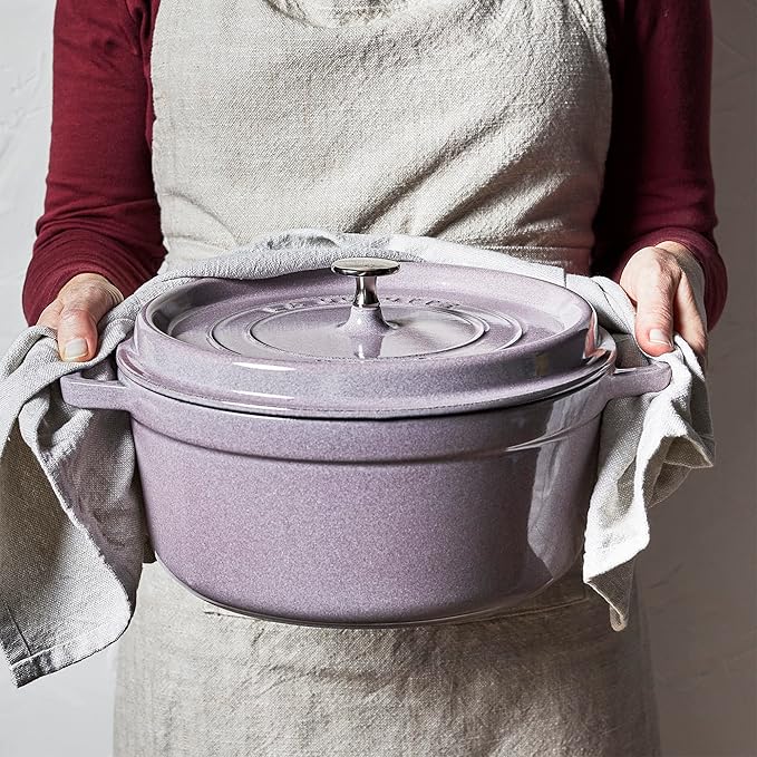 STAUB Cast Iron 7-qt Round Cocotte - Lilac