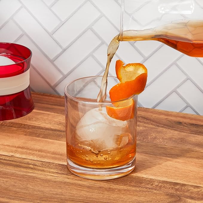 ZOKU Set of 2 Silicone Ice Sphere Molds, Stackable 2.5-Inch Ice Ball Makers, Keep Drinks Colder Longer with Less Dilution, Leak-free, Easy-Release, Black