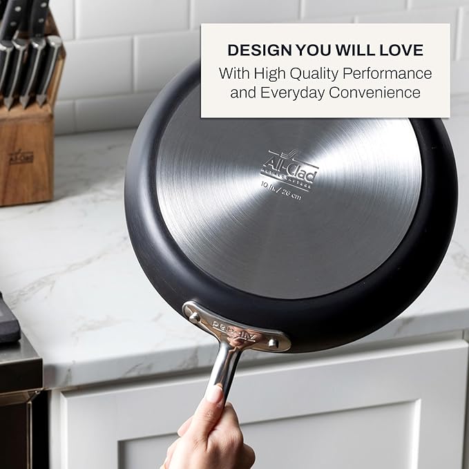 All-Clad E7859064 HA1 Hard Anodized Nonstick Fry Pan Cookware Set, 10 Inch and 12 Inch Fry Pan, 2 Piece, Black