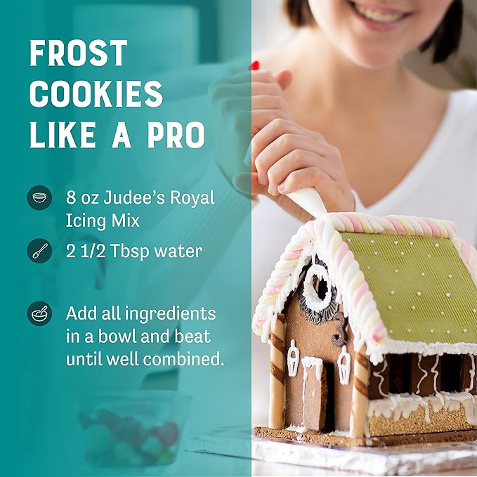 Judee's Gluten Free Royal Icing Mix - Easy Mixing with Meringue Powder - For Sugar Cookie Decorating & Cookie Icing - Gluten Free Meringue Powder & Nut Free Baking Mix - 8 Oz
