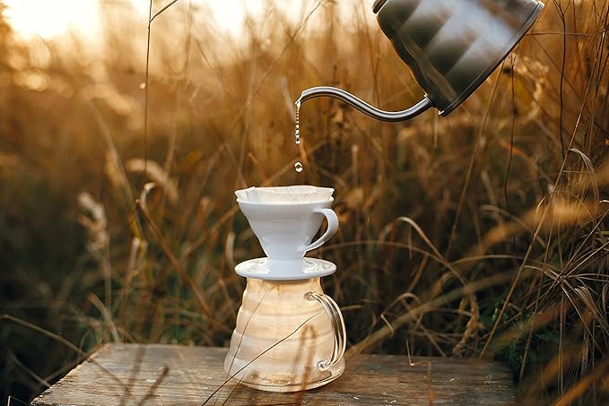 Pour Over Coffee Dripper - Ceramic Slow Brewing Accessories for Home, Cafe, Restaurants - Easy Manual Brew Maker Gift - Extra Small - White, 1 Cup
