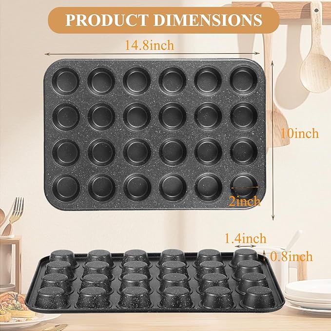 Mini Muffin & Cheesecake Pan, Nonstick 24, Toast Oven Baking Supplies
